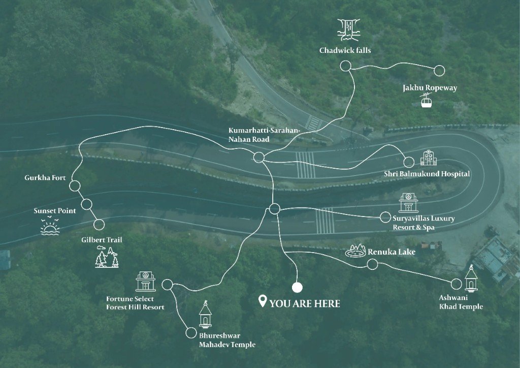 Location map of Terra Grande Sirmaur with nearby landmarks
