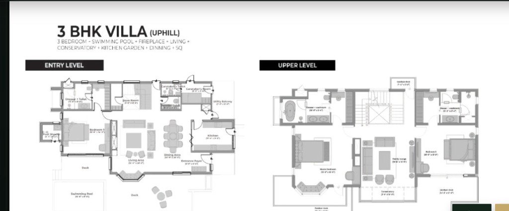 Pine Estate 3 BHK uphill floor plan